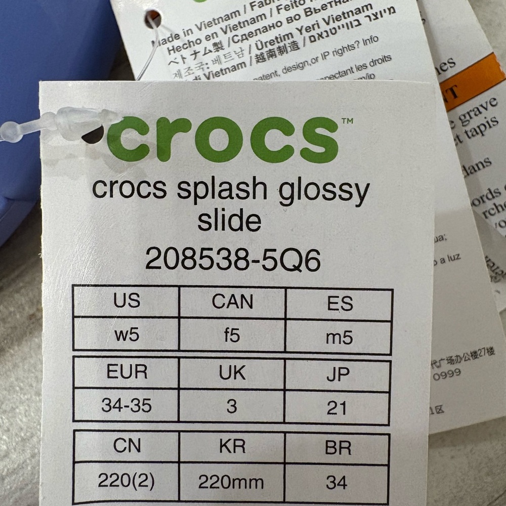 Crocs Splash Glossy Slide Moon Jelly Women’s Size 5 NWT - Picture 3 of 3